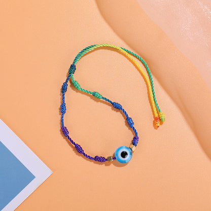 Braided devil eye bracelet hand-knotted bracelet