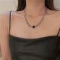 European and American style fashion double-layered love necklace for women splicing cold style women's hip-hop long sweater sweater chain ins trend