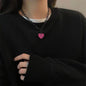 European and American style fashion double-layered love necklace for women splicing cold style women's hip-hop long sweater sweater chain ins trend