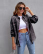 Women's ripped edge denim jacket autumn and winter long sleeve casual lapel top