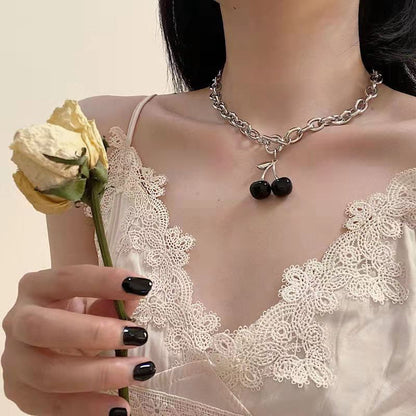 European and American style fashion double-layered love necklace for women splicing cold style women's hip-hop long sweater sweater chain ins trend