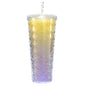 Large capacity, high appearance, colorful gradient double-layer creative internet celebrity new large fish scale cup