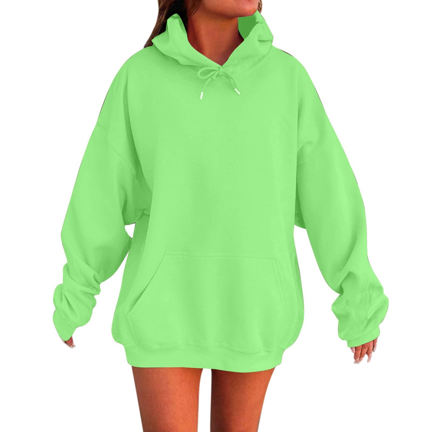 New autumn oversized drop shoulder sleeves women's hooded fleece sweatshirt