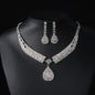 Bridal necklace earrings bracelet three piece set