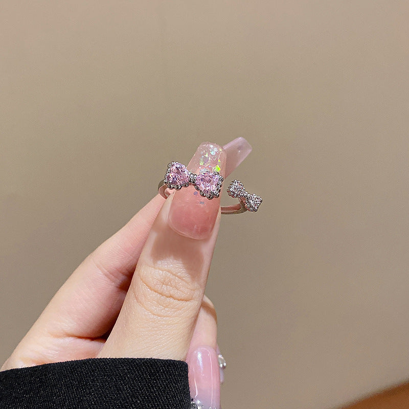 European and American ins style open ring women's high-end personalized pearl index ring niche design hand jewelry