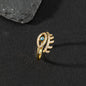 Copper zircon enamel oil drop ring for women evil eye retro pinky ring open ring