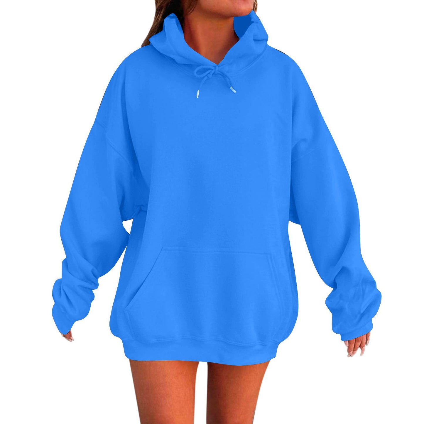 New autumn oversized drop shoulder sleeves women's hooded fleece sweatshirt