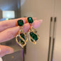 European and American popular diamond-encrusted metal long tassel earrings for women, high-end earrings with niche temperament