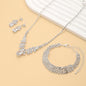Bridal necklace earrings bracelet three piece set