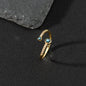 Copper zircon enamel oil drop ring for women evil eye retro pinky ring open ring