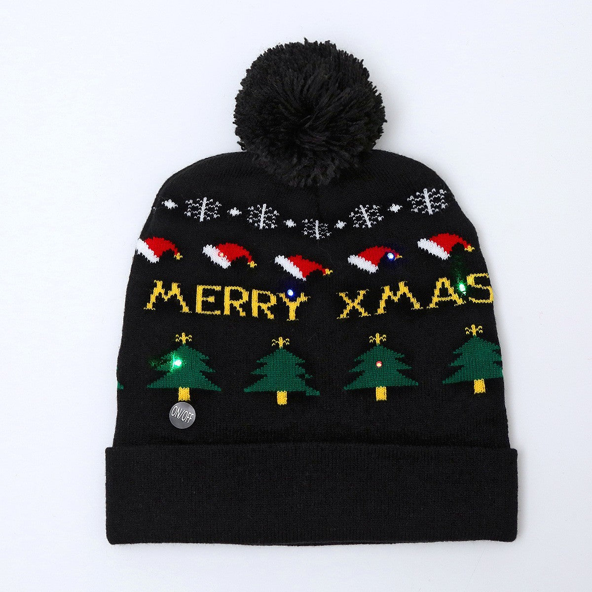 Colorful luminous knitted hat high-end elderly Christmas hat