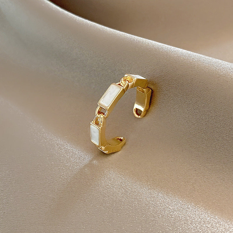 European and American ins style open ring women's high-end personalized pearl index ring niche design hand jewelry