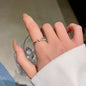 European and American ins style open ring women's high-end personalized pearl index ring niche design hand jewelry