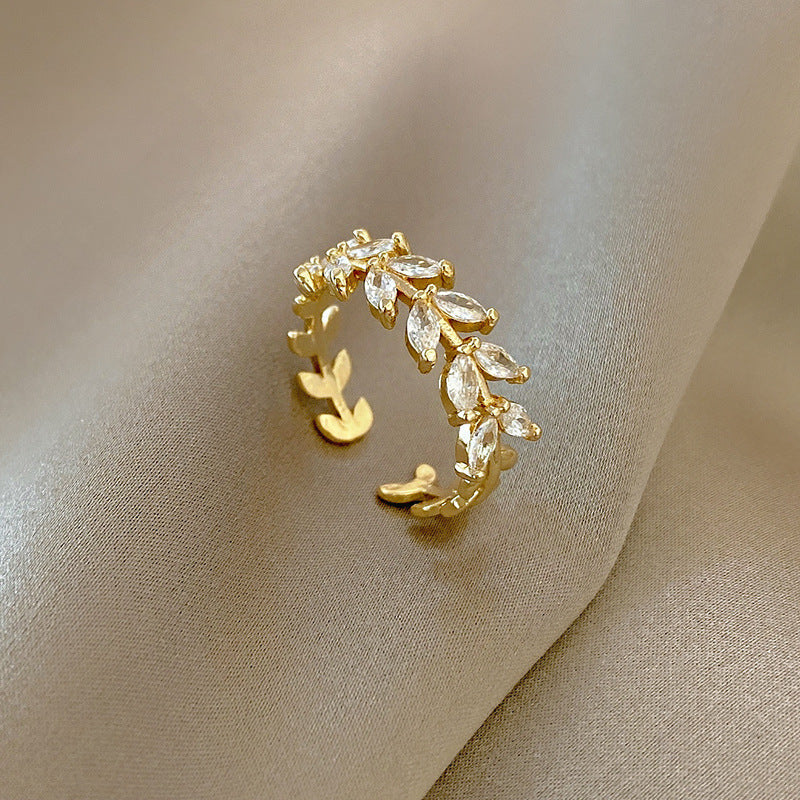 European and American ins style open ring women's high-end personalized pearl index ring niche design hand jewelry