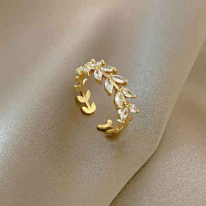 European and American ins style open ring women's high-end personalized pearl index ring niche design hand jewelry
