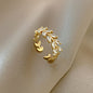 European and American ins style open ring women's high-end personalized pearl index ring niche design hand jewelry