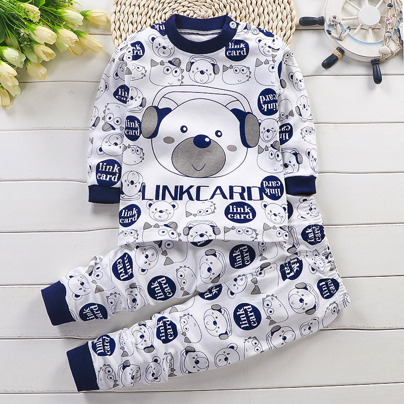 Spring and autumn children's underwear set pure cotton autumn clothing