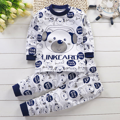 Spring and autumn children's underwear set pure cotton autumn clothing