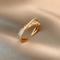 European and American ins style open ring women's high-end personalized pearl index ring niche design hand jewelry