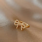 European and American ins style open ring women's high-end personalized pearl index ring niche design hand jewelry
