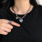 European and American style fashion double-layered love necklace for women splicing cold style women's hip-hop long sweater sweater chain ins trend