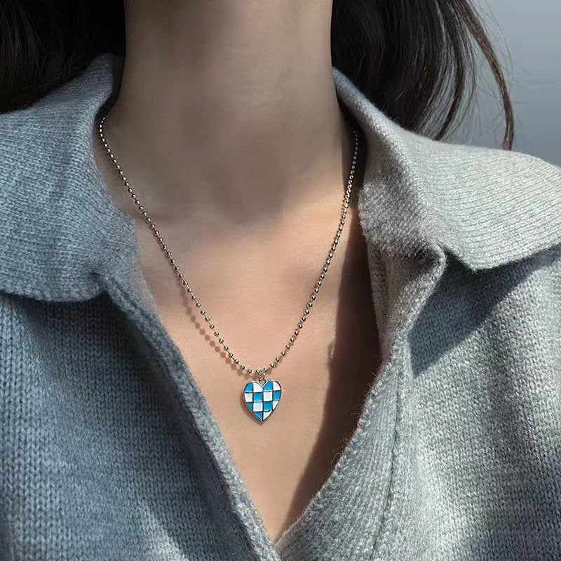 European and American style fashion double-layered love necklace for women splicing cold style women's hip-hop long sweater sweater chain ins trend