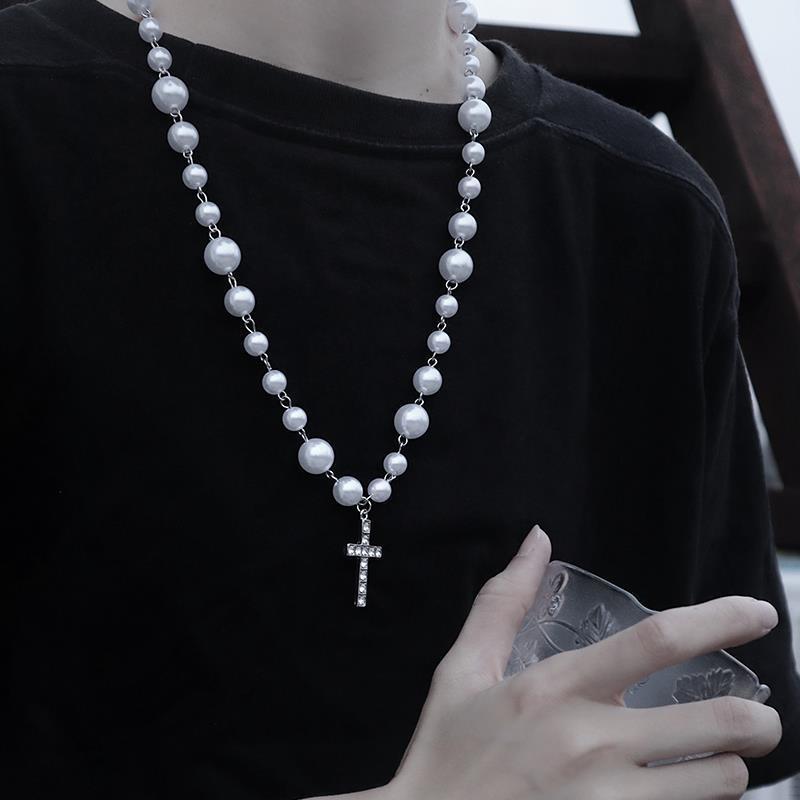 European and American style fashion double-layered love necklace for women splicing cold style women's hip-hop long sweater sweater chain ins trend