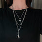 European and American style fashion double-layered love necklace for women splicing cold style women's hip-hop long sweater sweater chain ins trend