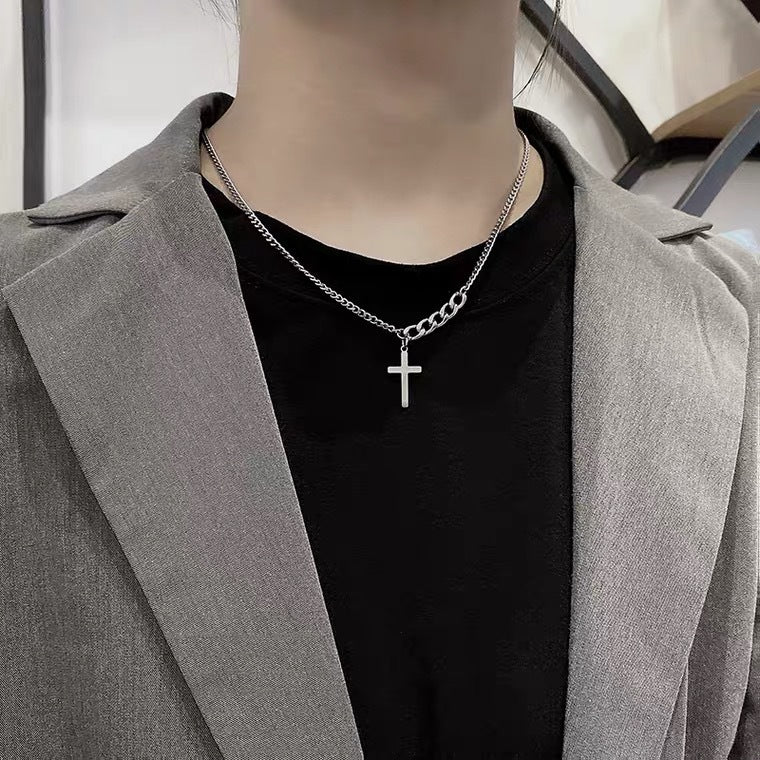 European and American style fashion double-layered love necklace for women splicing cold style women's hip-hop long sweater sweater chain ins trend