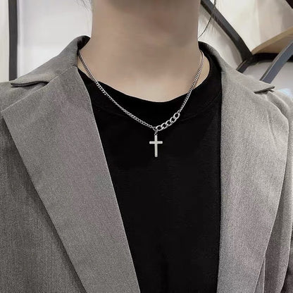 European and American style fashion double-layered love necklace for women splicing cold style women's hip-hop long sweater sweater chain ins trend
