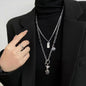 European and American style fashion double-layered love necklace for women splicing cold style women's hip-hop long sweater sweater chain ins trend