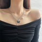 European and American style fashion double-layered love necklace for women splicing cold style women's hip-hop long sweater sweater chain ins trend