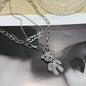 European and American style fashion double-layered love necklace for women splicing cold style women's hip-hop long sweater sweater chain ins trend