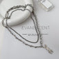 European and American style fashion double-layered love necklace for women splicing cold style women's hip-hop long sweater sweater chain ins trend
