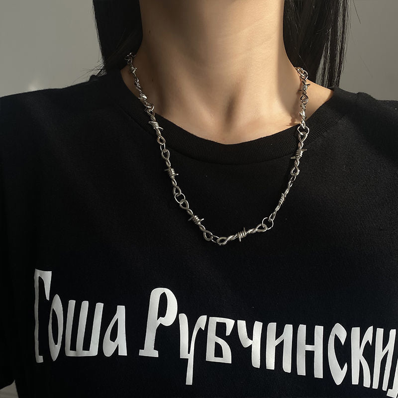 European and American style fashion double-layered love necklace for women splicing cold style women's hip-hop long sweater sweater chain ins trend