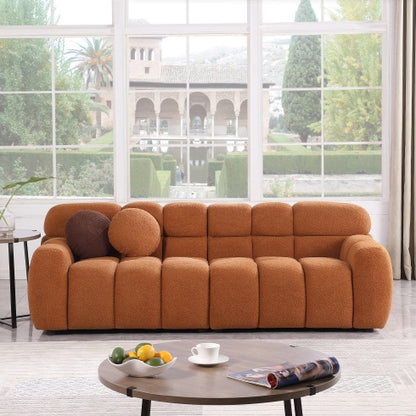 87.4 Length ,35.83 Deepth ,human Body Structure For USA People, Marshmallow Sofa,boucle Sofa ,3 Seater, Black BOUCLE