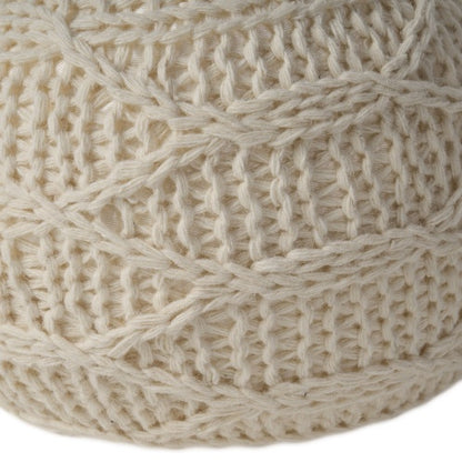 Malibu Knitted Wool 20 X 20 Round Pouf