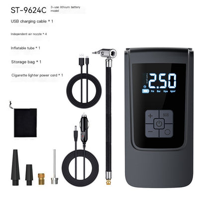 New portable car air pump intelligent digital display air pump bicycle tire basketball electric air pump cylinder