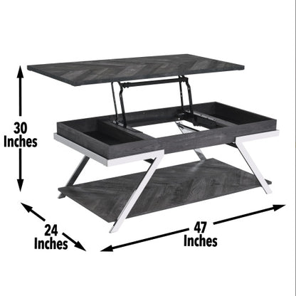 Roma - Lift Top Cocktail Table - Gray