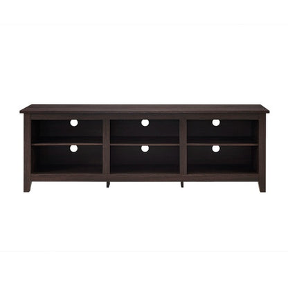 Modern Transitional 3-Shelf Open Storage TV Stand For Espresso