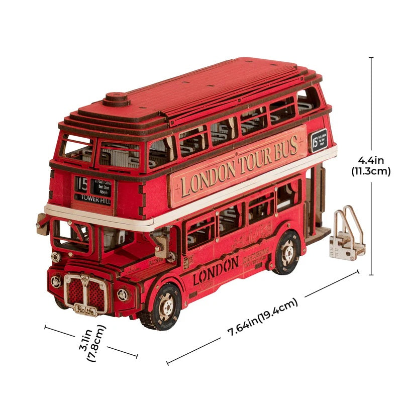 Rolife London Tour Bus 3D Wooden Puzzle,Only Supports TK And Independent Website Platforms