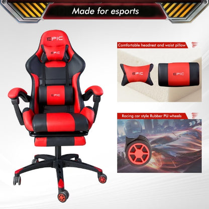 4supply Ergonomic Gaming Chair In Breathable PU Leather With High-density Foam Cushions