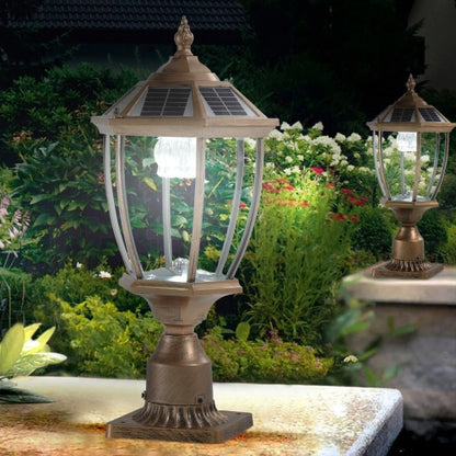Vintage Gold Solar Pillar Headlight With Dimmable LED-2 Pack Unavailable Platforms- Temu