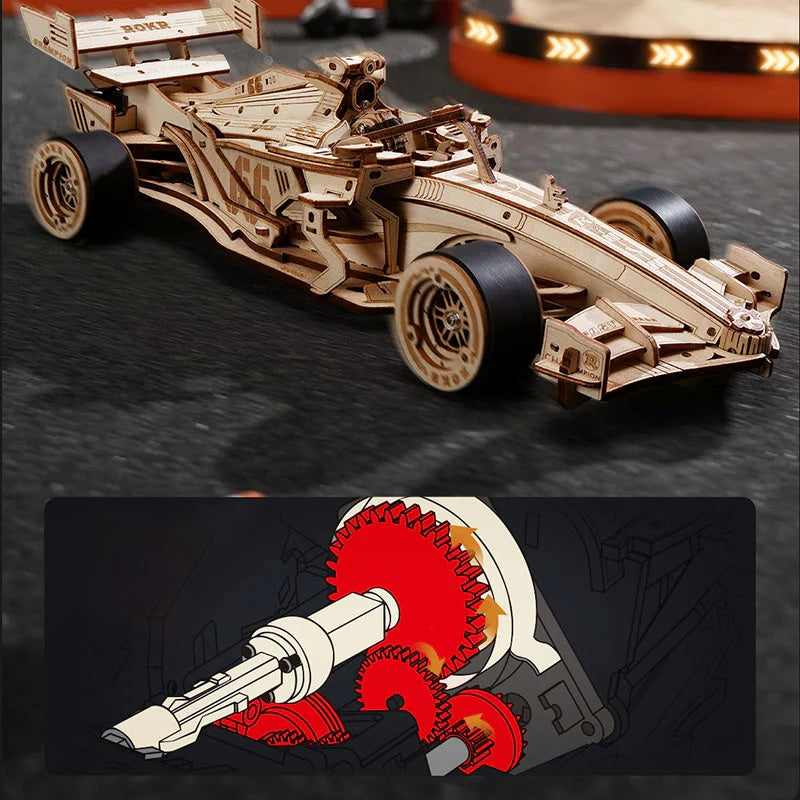 ROKR Racing Car 3D Wooden Puzzle Only Supports TK And Independent Station Platforms
