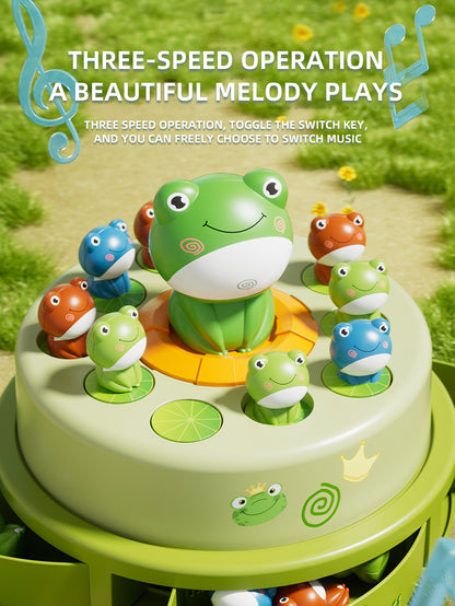 Bouncing Frog Capture Toy, Electric Launch Wheel, Training Interactive Education For Parent Child Intelligence