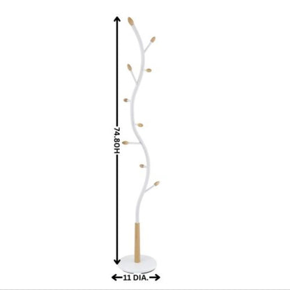 Arles Metal Black And Walnut Standing Coat Rack