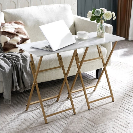 2 Pcs Folding TV Tray Table Set