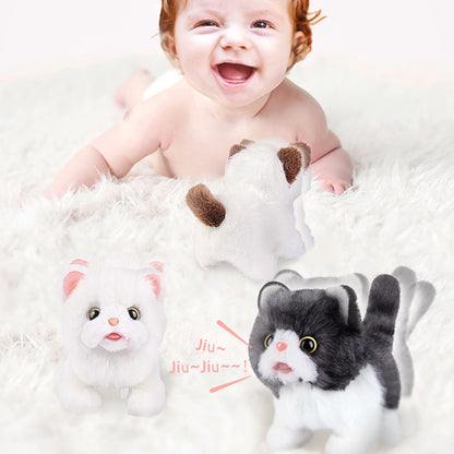 Electric Kitty Plush Toy Simulation Cat Walking Cry Pet Plush Toy Girl Toy Doll