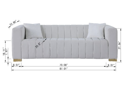 A Modern Channel Sofa Take On A Traditional Chesterfield,Black Color,3 Seater