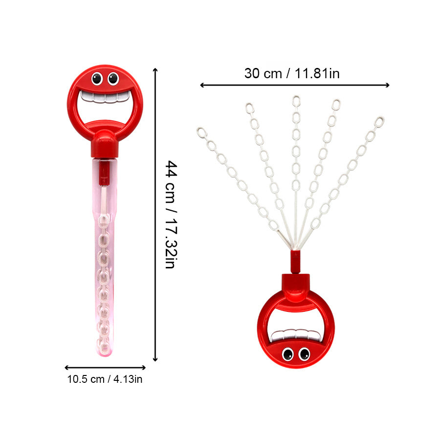 Cute Smiling Face Retractable Children's Bubble Stick